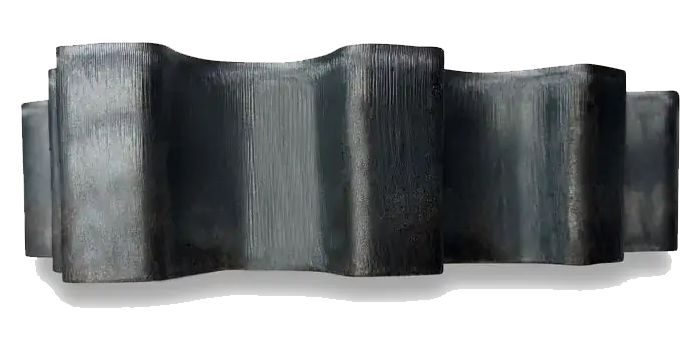 1.250 inch thick steel sample cut at 25 inches per minute with a 15kW fiber laser.